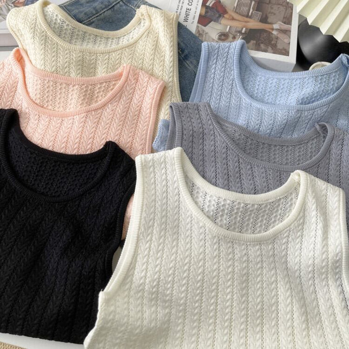 【tops】ニットノースリーブトップス　M29941