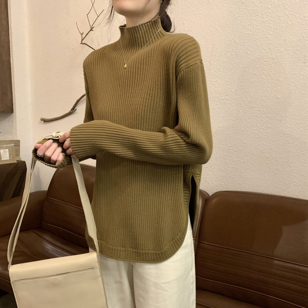 【tops】スリットニットセーター　M27982
