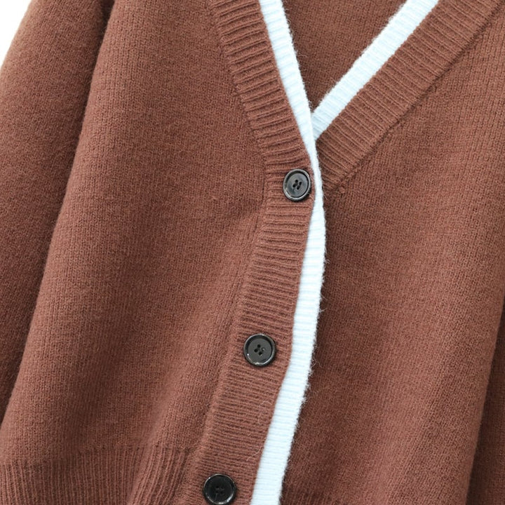 【outer】配色ニットカーデ　M26941