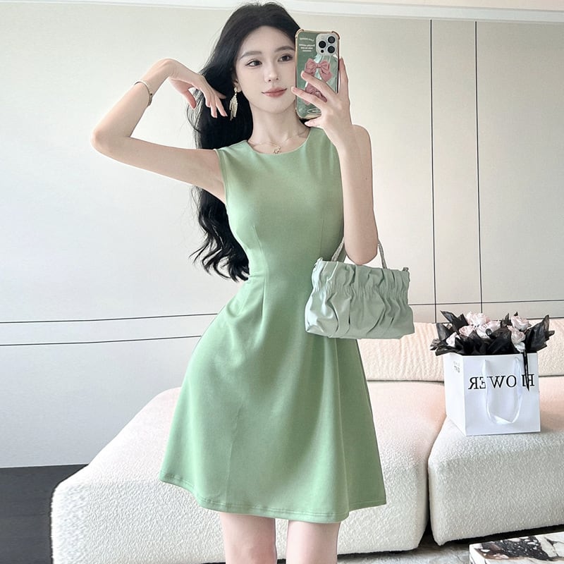 【dress】女子力アップエレガントノースリーブワンピース　M17171