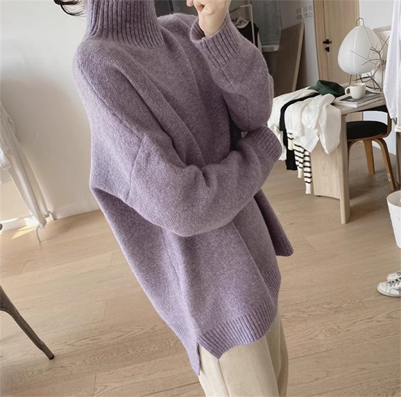 【tops】無地ニットセーター　M26775