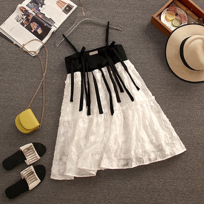 【dress】大人らしい スウィート切り替えキャミワンピース　M17194