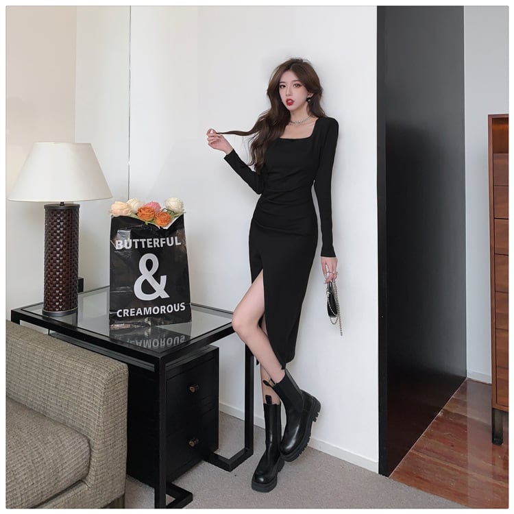 【dress】今季マストバイファッションスリットワンピース　M17015