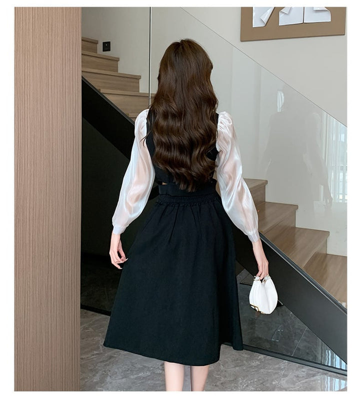【dress】女子力アップエレガントデーワンピース着瘦せ　M17315