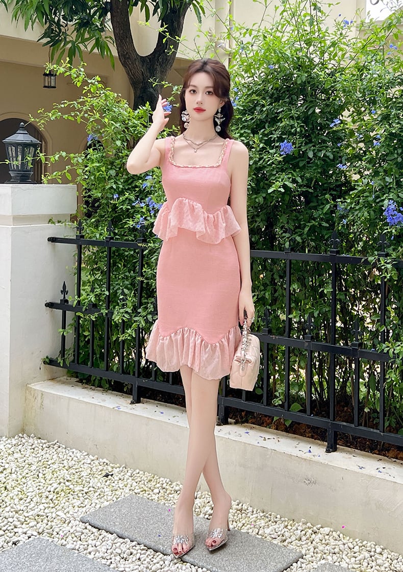 【dress】ビジューフリルキャミワンピース　M23991