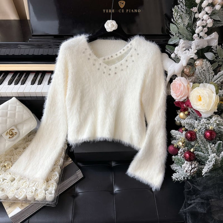 【tops】ビジューニットセーター　M27005