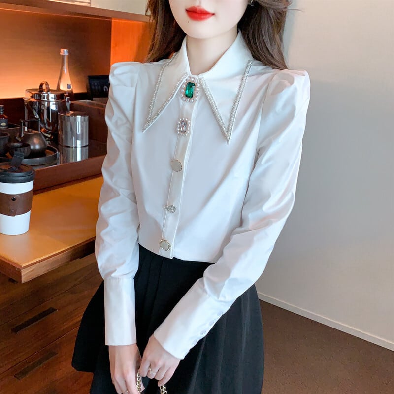 【tops】話題沸騰中 オシャレエレガントシャツトップス　M17336