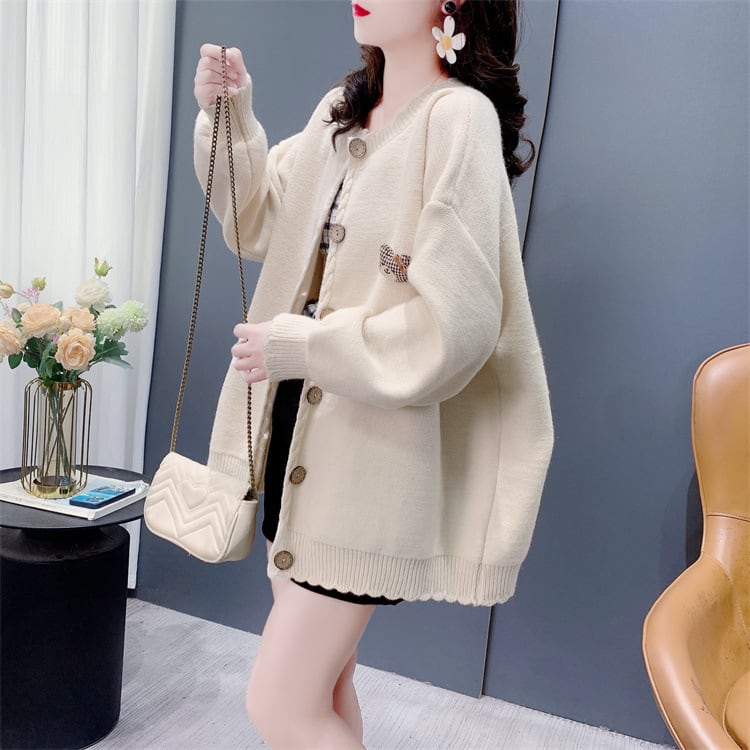 【outer】クルーネックニットカーデ　M26467