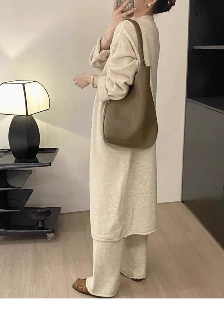 【set】ベスト×ニットカーデ×ワイドパンツ3点セット　M27267