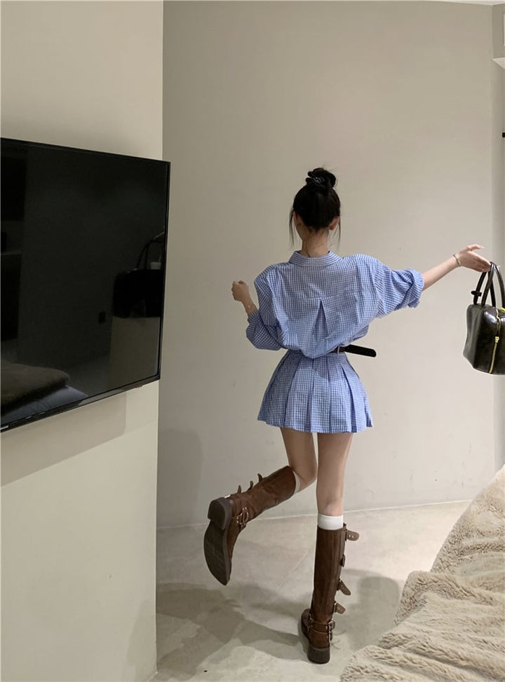 【dress】シャツワンピースベルト付き　M29531