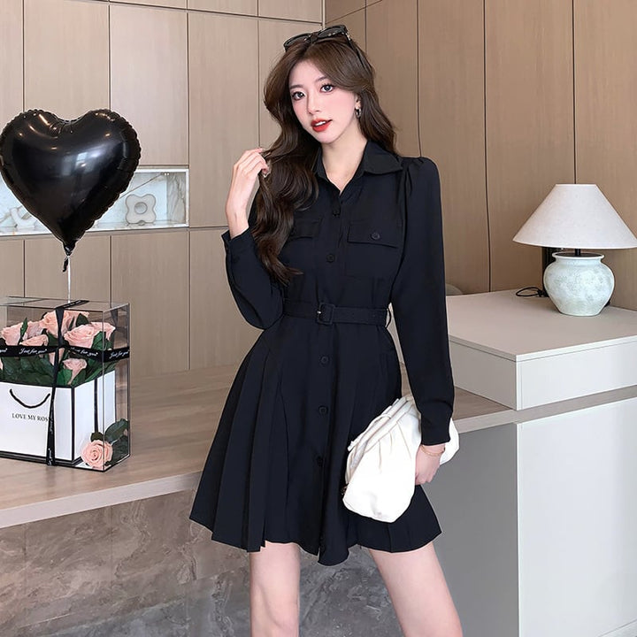 【dress】着回し最強肌触りいい シャツワンピース着瘦せ　M17241