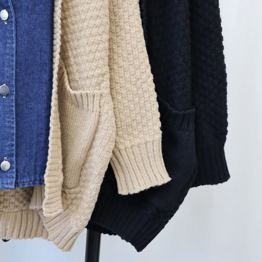 【outer】デニムドッキングニットカーデ　M18073
