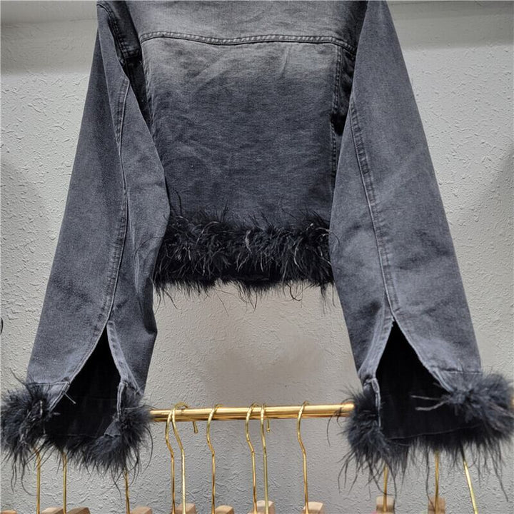 【outer】ファーデニムジャケット　M18126