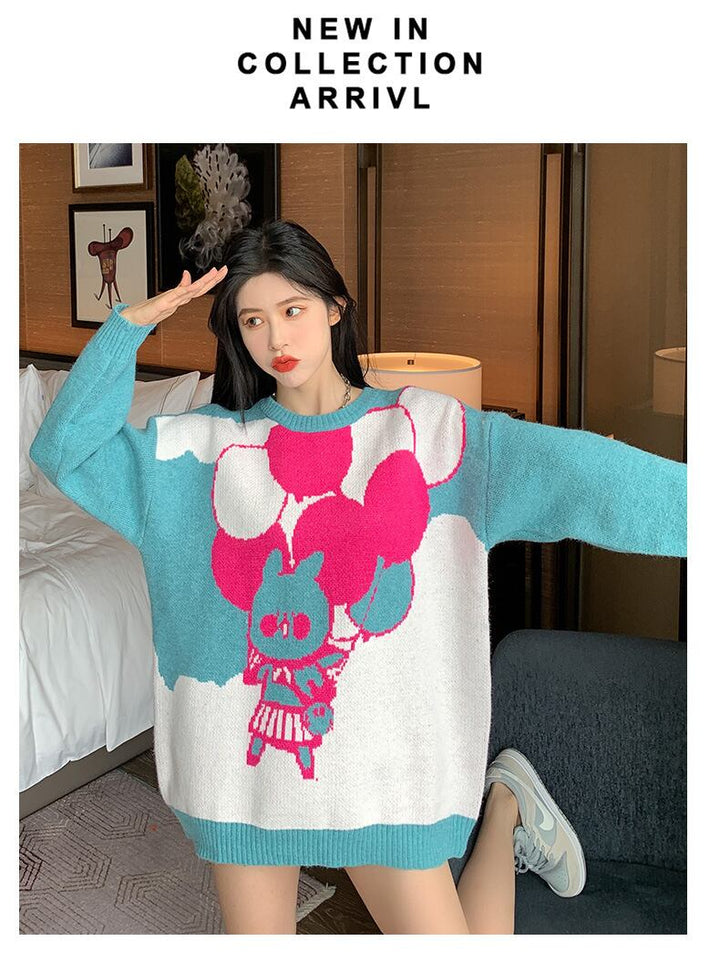【tops】クルーネックニットセーター　M17997
