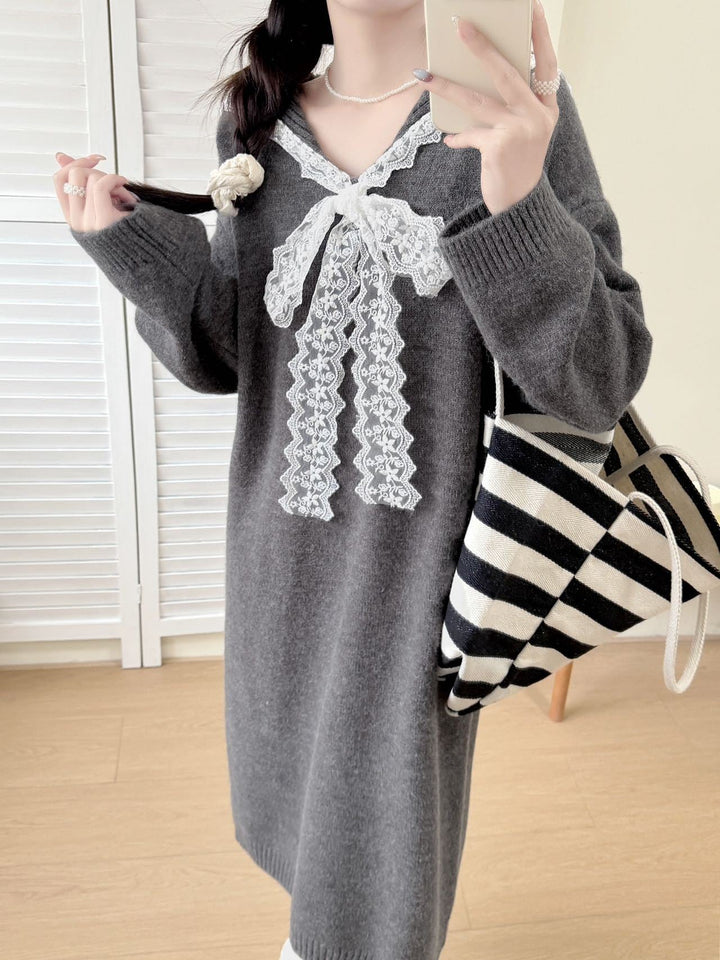 【dress】セーラーカラーニットワンピース Q7770