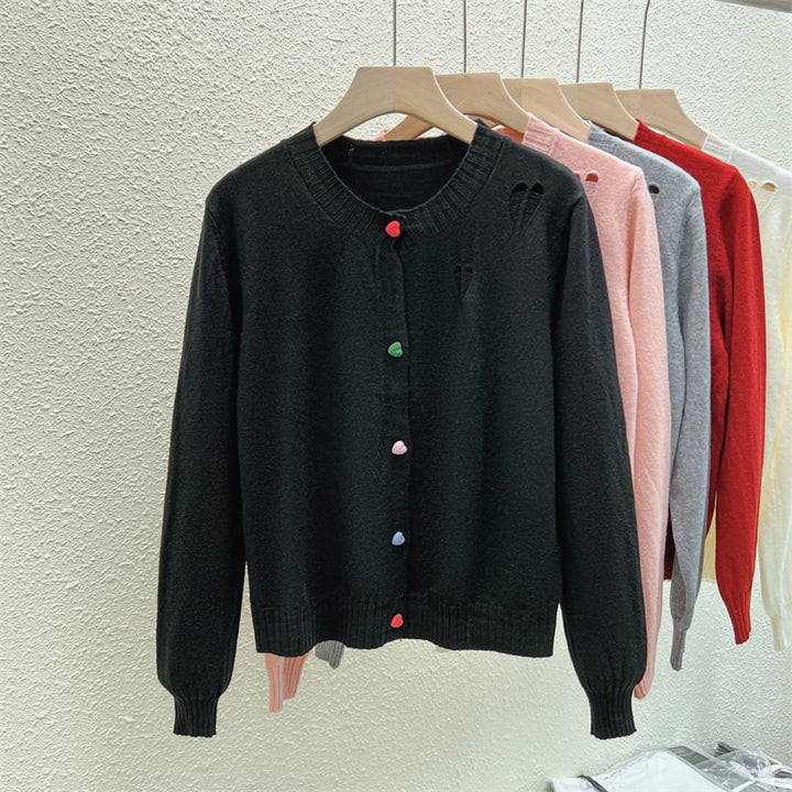 【outer】ボーダー柄デザインニットカーデ　M26815