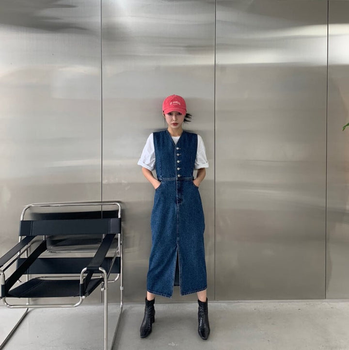 【dress】デニムベストワンピース　M23919
