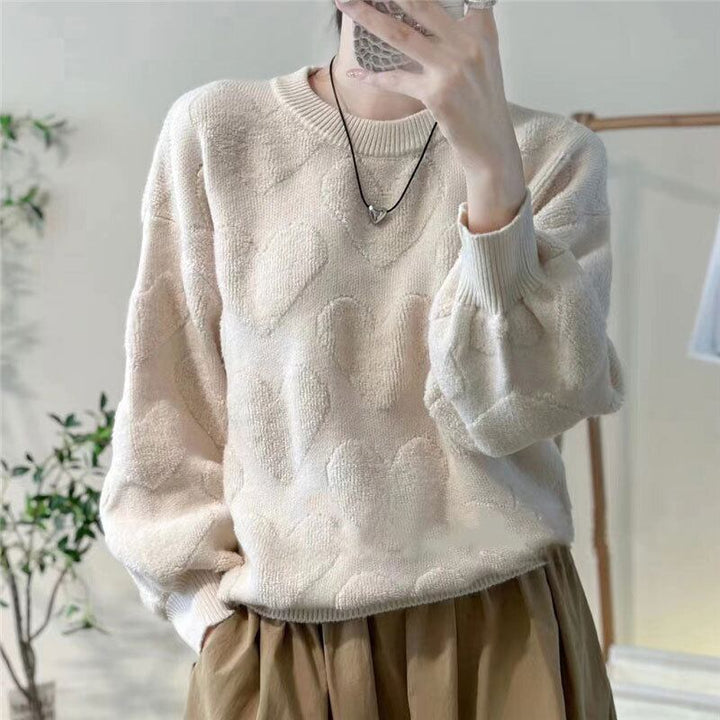 【tops】クルーネックニットセーター　M19155