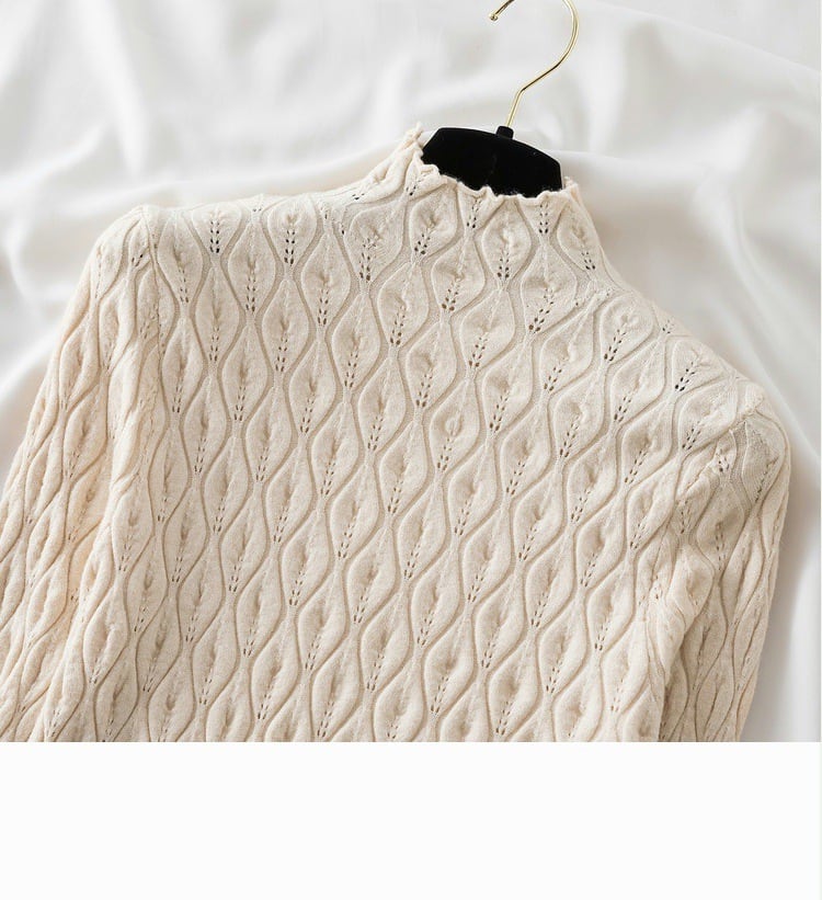 【tops】無地ニットトップス　M26514