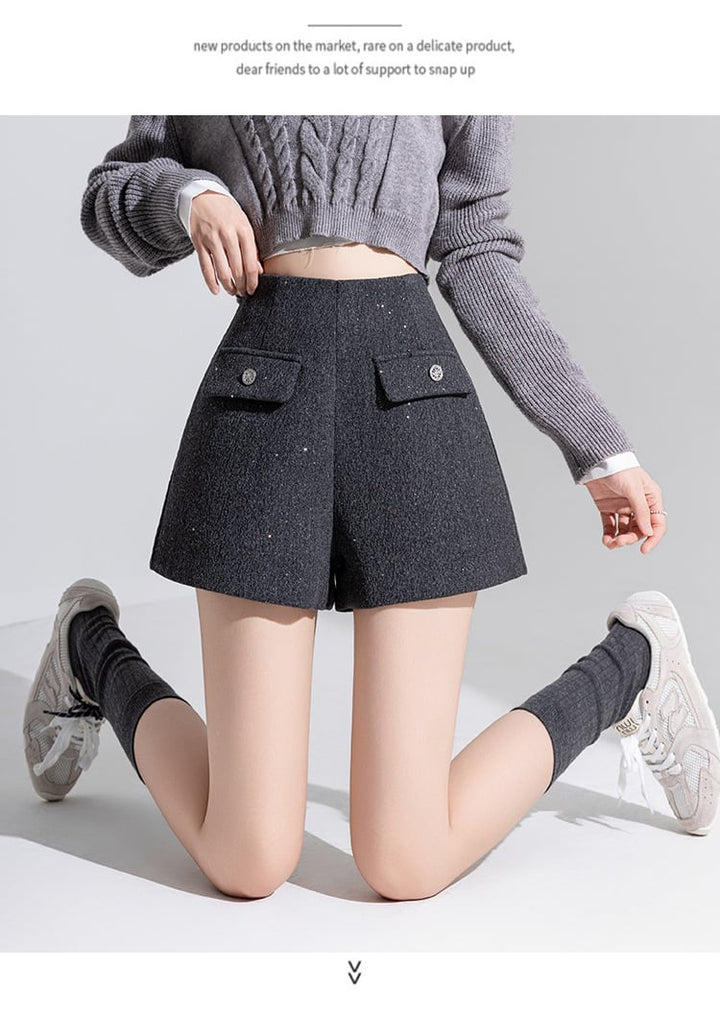 【bottoms】スパンコールショートパンツ　M27762