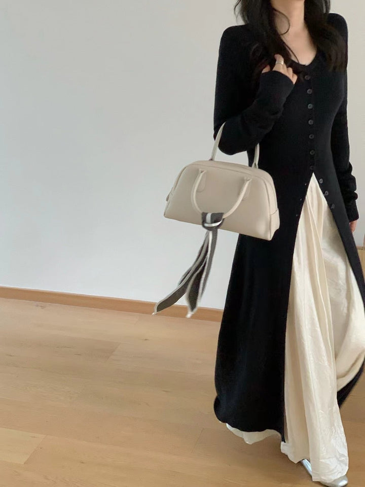 【outer】ロング丈スリットニットカーデ　M26799