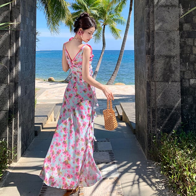 【dress】花柄キャミワンピース　M25134