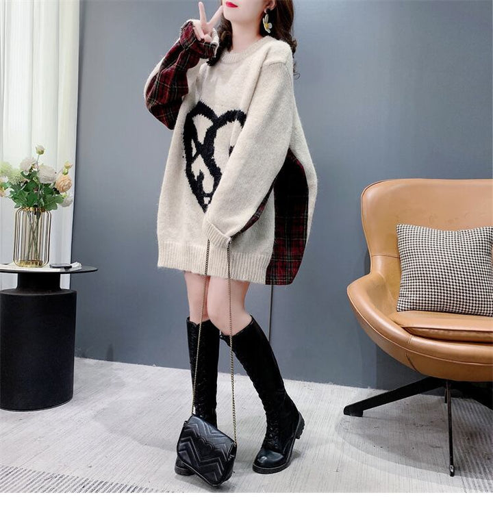 【tops】切り替えニットセーター　M26948