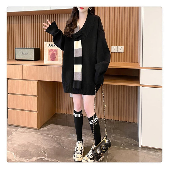 【tops】ドッキングニットセーター　M19326