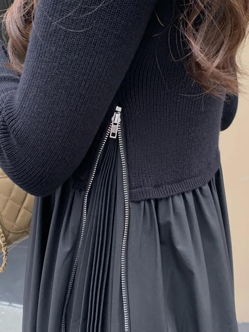 【dress】ニットドッキングワンピース　M28018