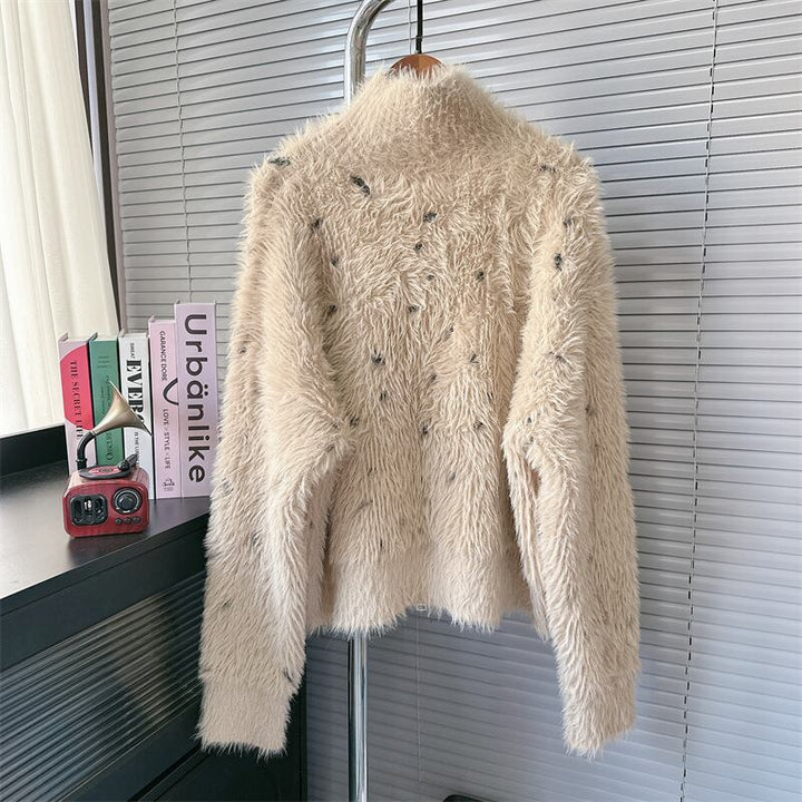 【outer】ファスナーシャギーニットカーデ　M27474