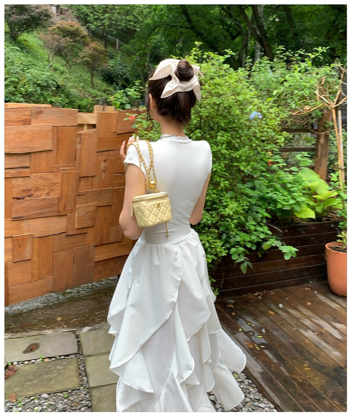 【dress】不規則 イレギュラードッキングワンピース　M23909