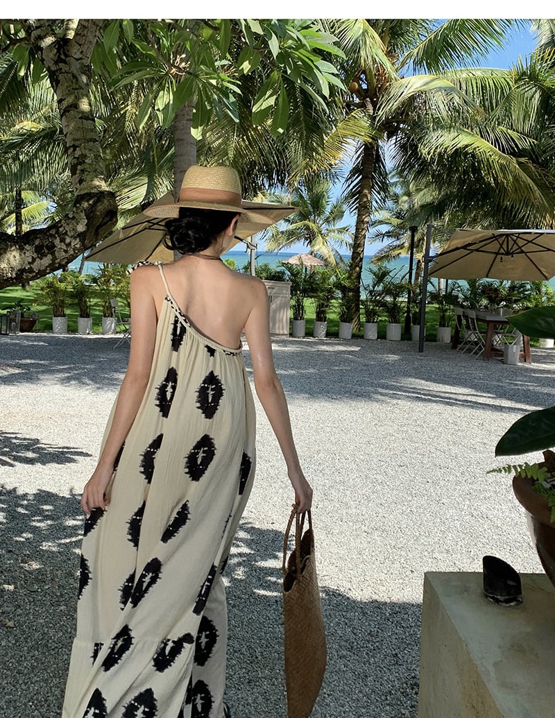 【dress】お洒落旅行レディースプリントワンピース　M16989