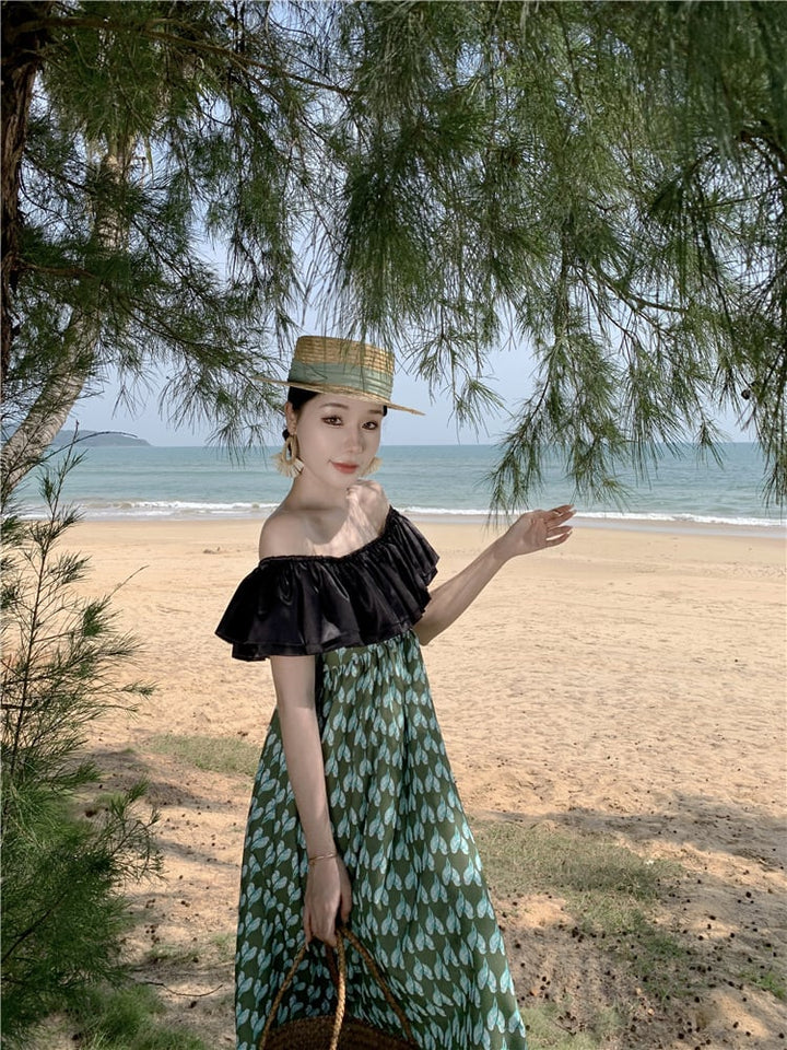 【dress】フリル切り替えワンピース　M25295