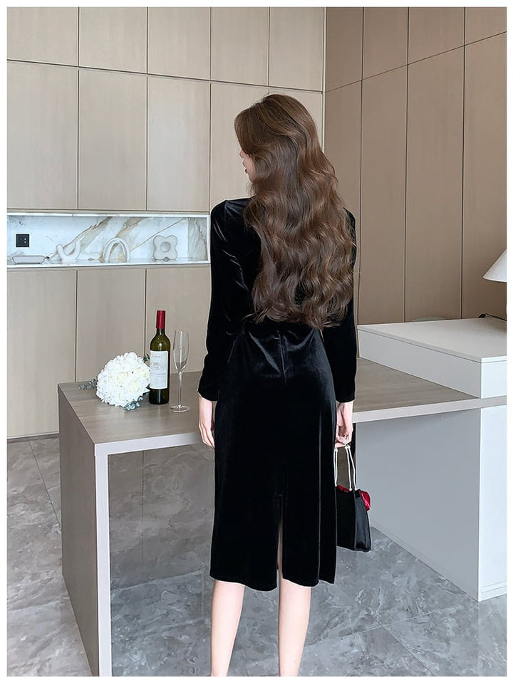 【dress】ベルベットデートワンピース　M18271