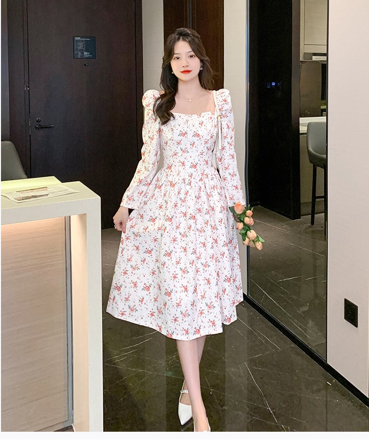 【dress】人気を独占中 スウィート花柄ワンピース着瘦せ　M17258