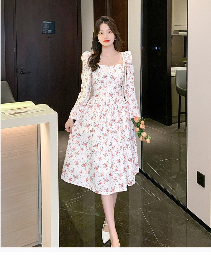【dress】人気を独占中 スウィート花柄ワンピース着瘦せ　M17258
