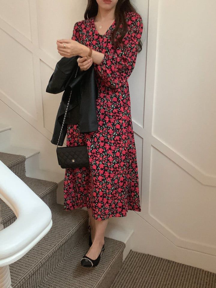 【dress】花柄ワンピース　M25685