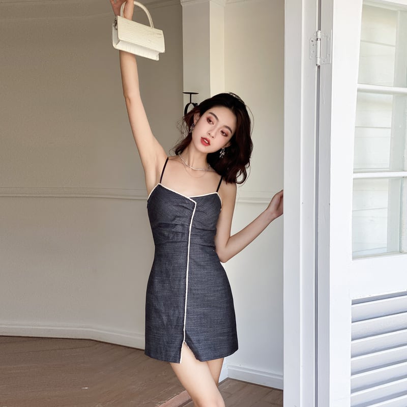 【dress】人気を独占中 セクシーキャミワンピース着瘦せ　M16750