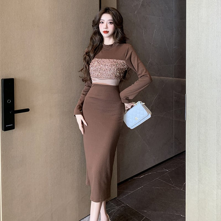 【dress】スパンコールワンピース　M27057