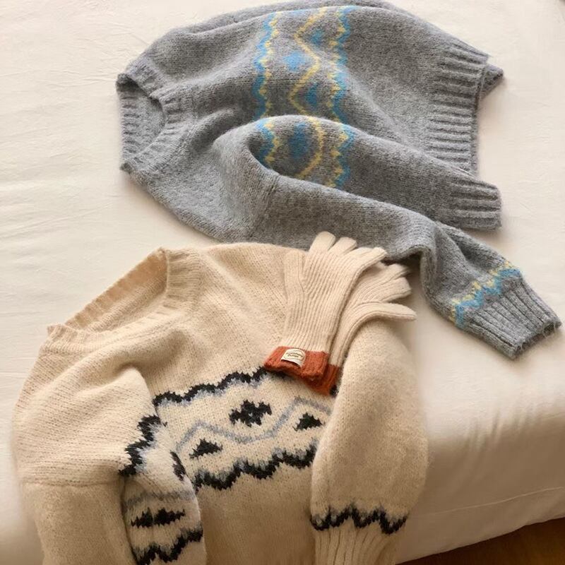 【tops】ジャカードニットセーター　M27175