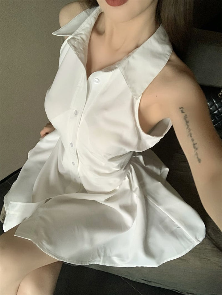 【dress】ノースリーブシャツワンピース　M24539