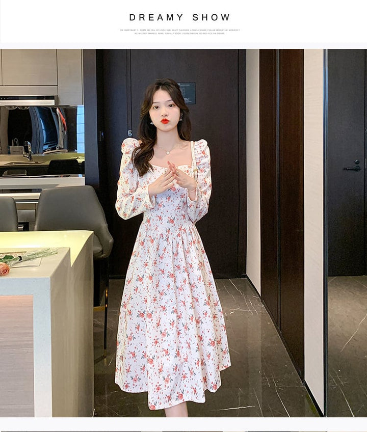 【dress】人気を独占中 スウィート花柄ワンピース着瘦せ　M17258