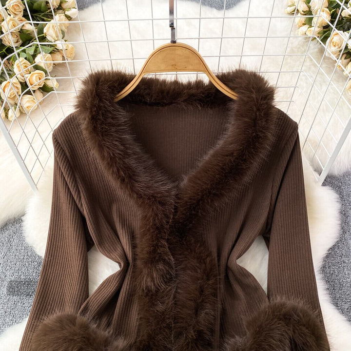 【outer】ファーニットカーデ　M26503