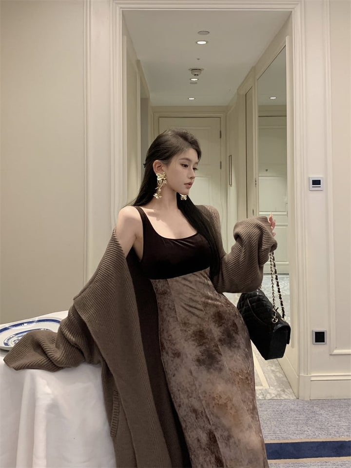 【outer】ロング丈ニットカーデ　M27936