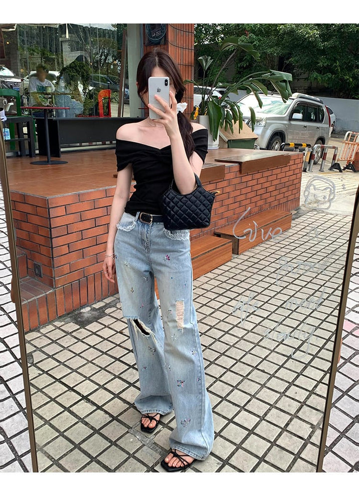 【tops】ボートネックTシャツ　M24877
