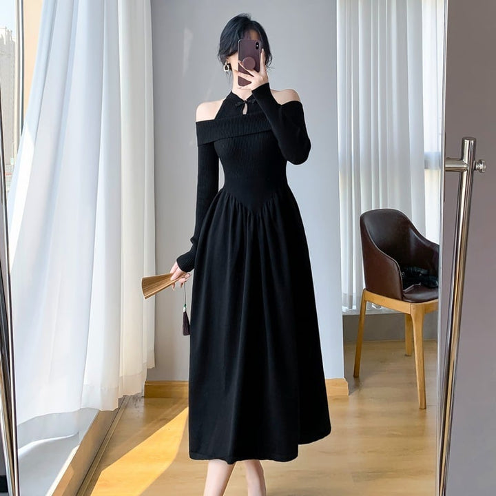 【dress】切り替えニットワンピース　M26174