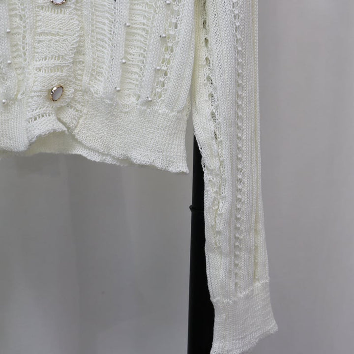 【outer】カットワークニットカーデ　M25765