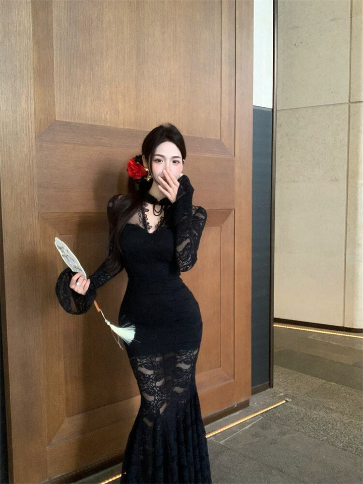 【dress】マーメイドレースデートワンピース　M28372