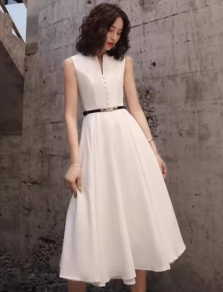 【dress】ノースリーブAラインロングフレアワンピース Q8438