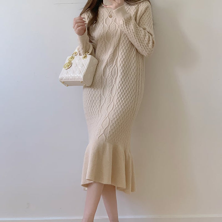 【dress】今季マストバイニットワンピースゆったり　M17657